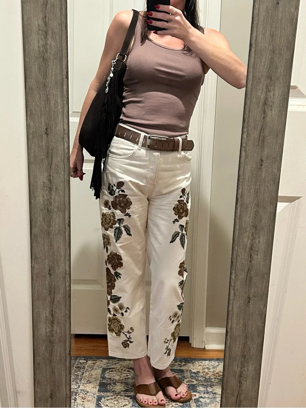 NWT Free People Finn Suede Fringe Shoulder Bag w/ Included Bag Charm